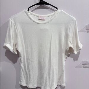 Pink Lily White Short Sleeve Tee